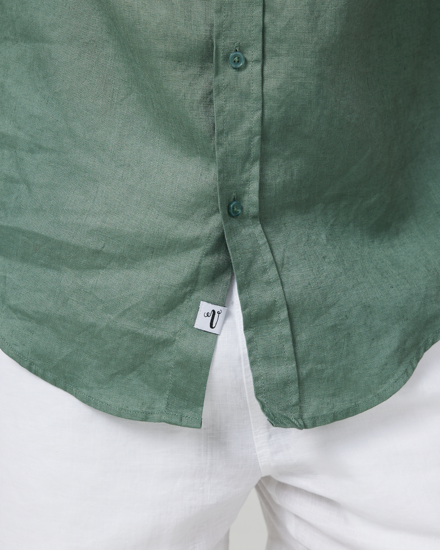 Chemise en lin kaki