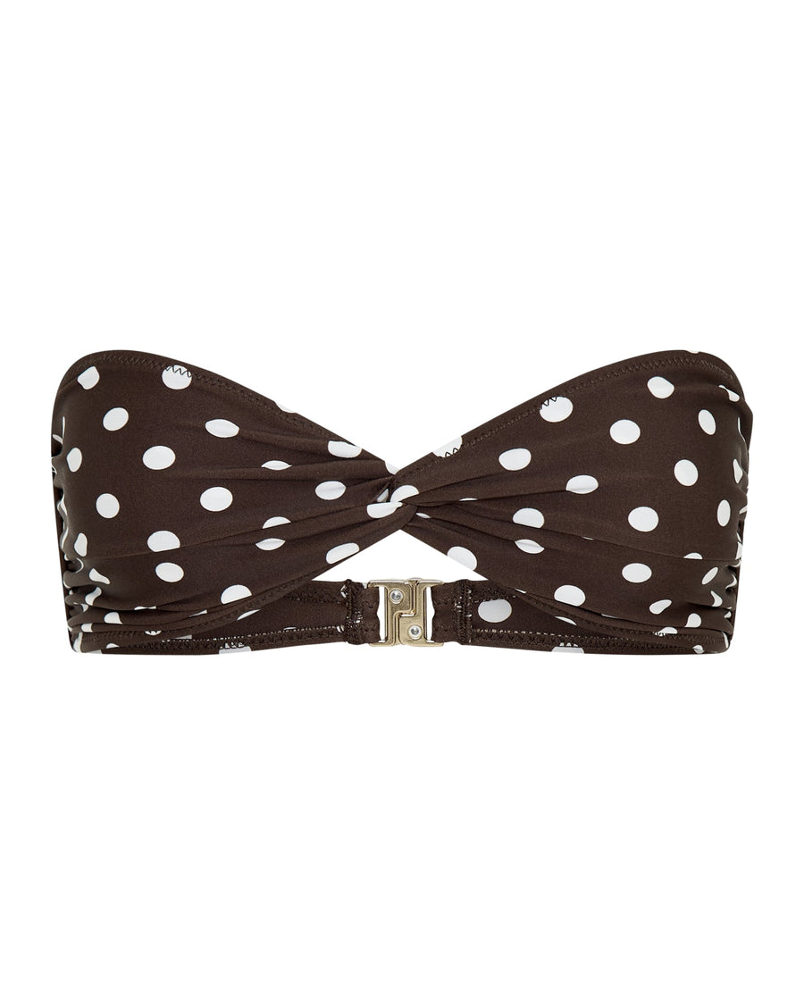 Positano Top Chocolate Polka