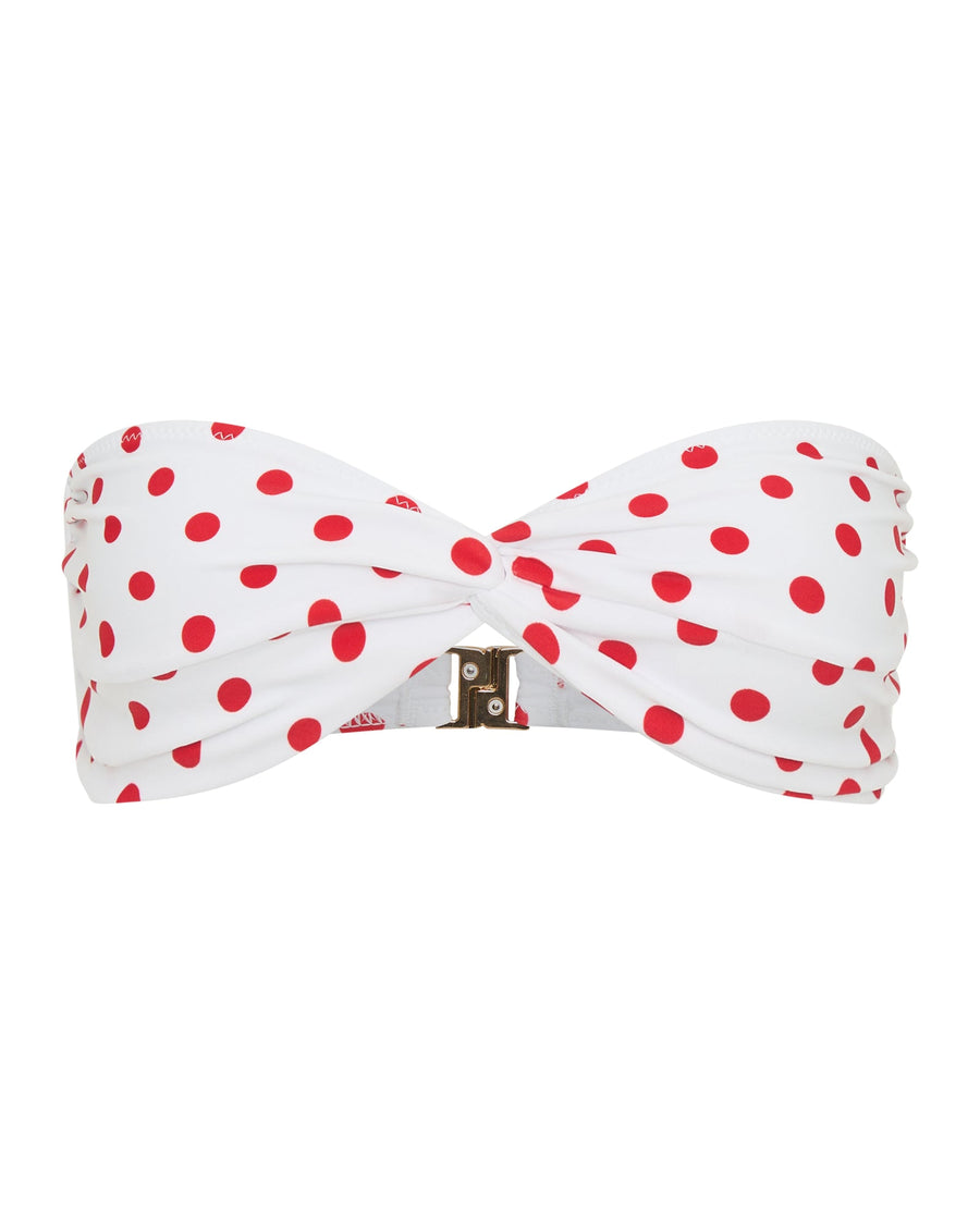 Positano Top Red Polka