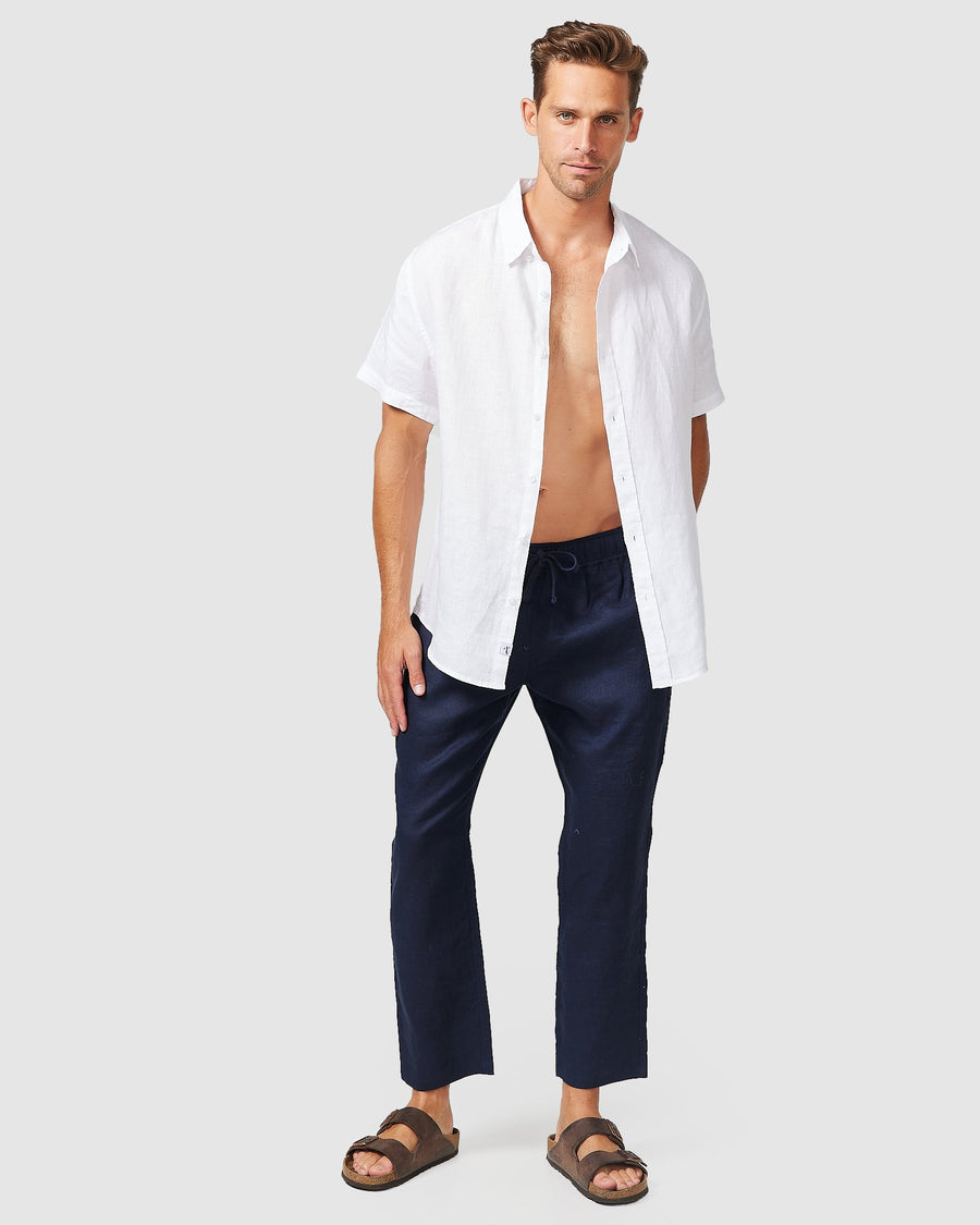 Chemise en lin blanche S/S 