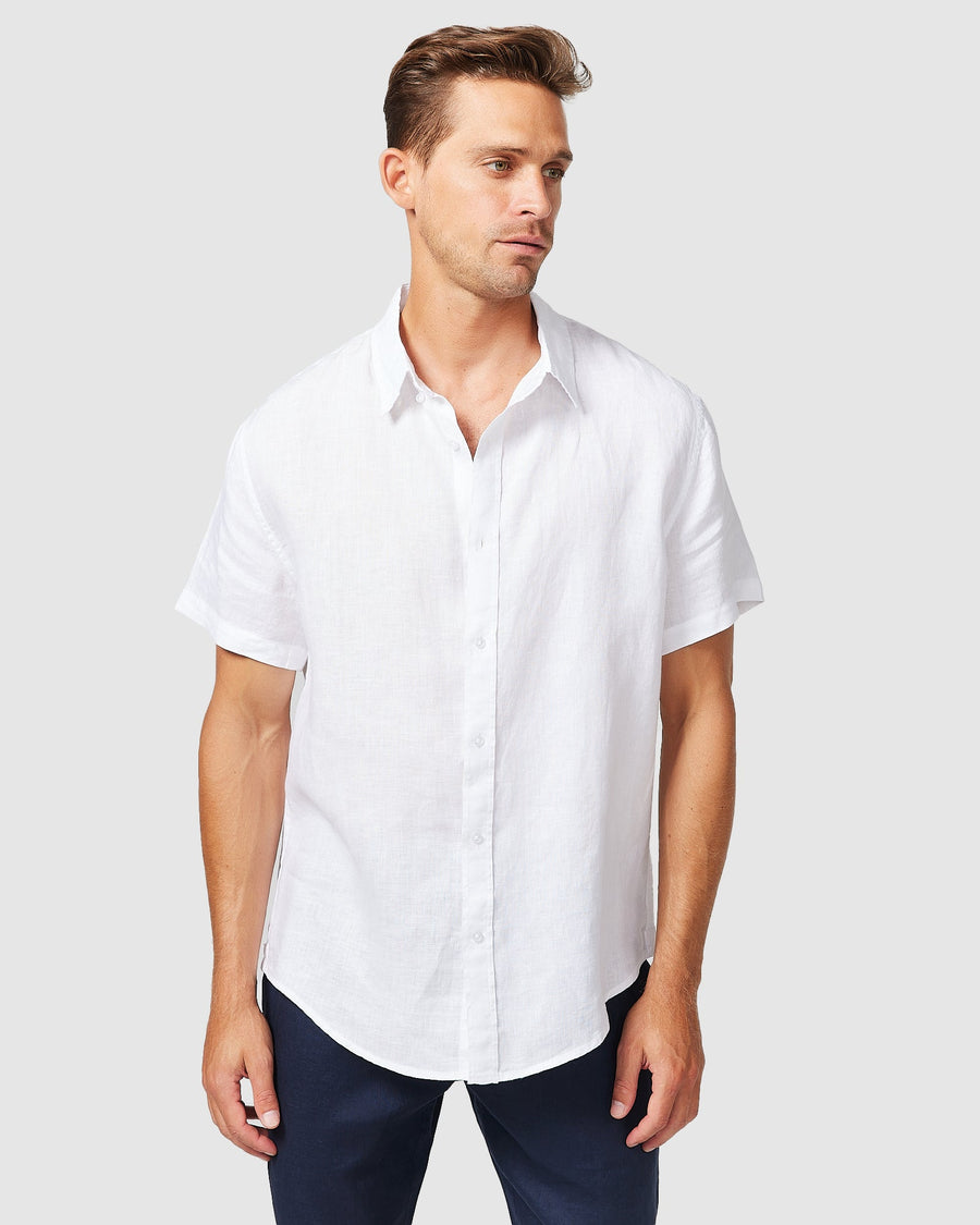 Chemise en lin blanche S/S 