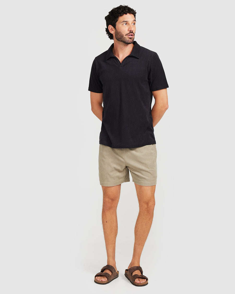 Polo en tissu éponge noir 