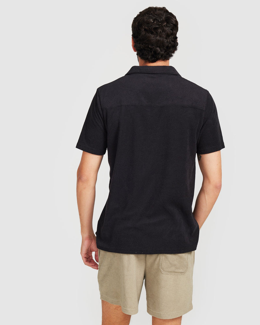 Polo en tissu éponge noir 