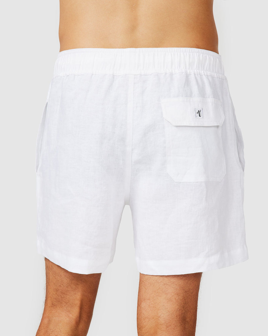 Short en lin blanc