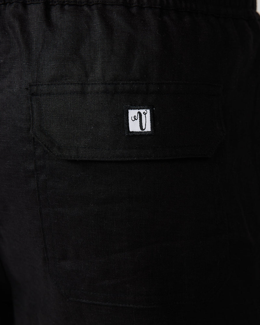 Linen Shorts Black