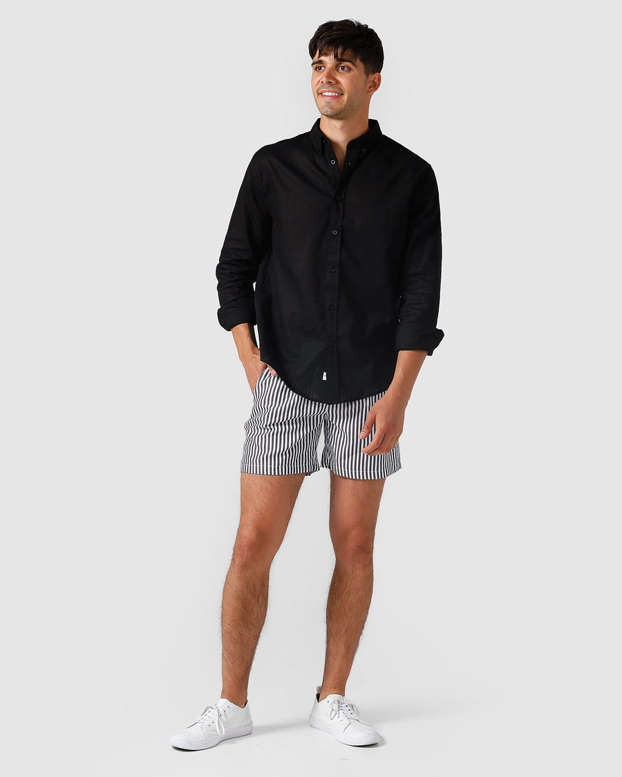 Chemise en lin noire