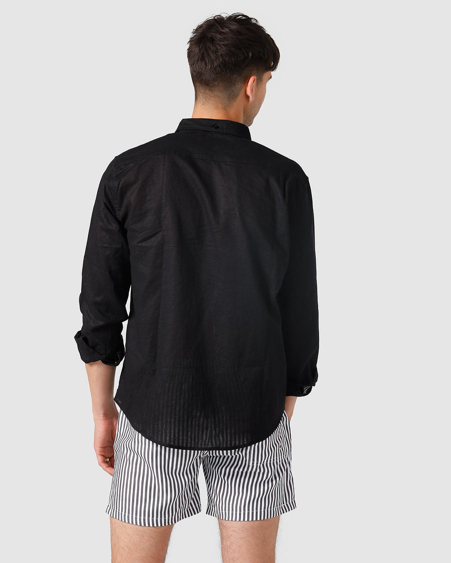 Chemise en lin noire