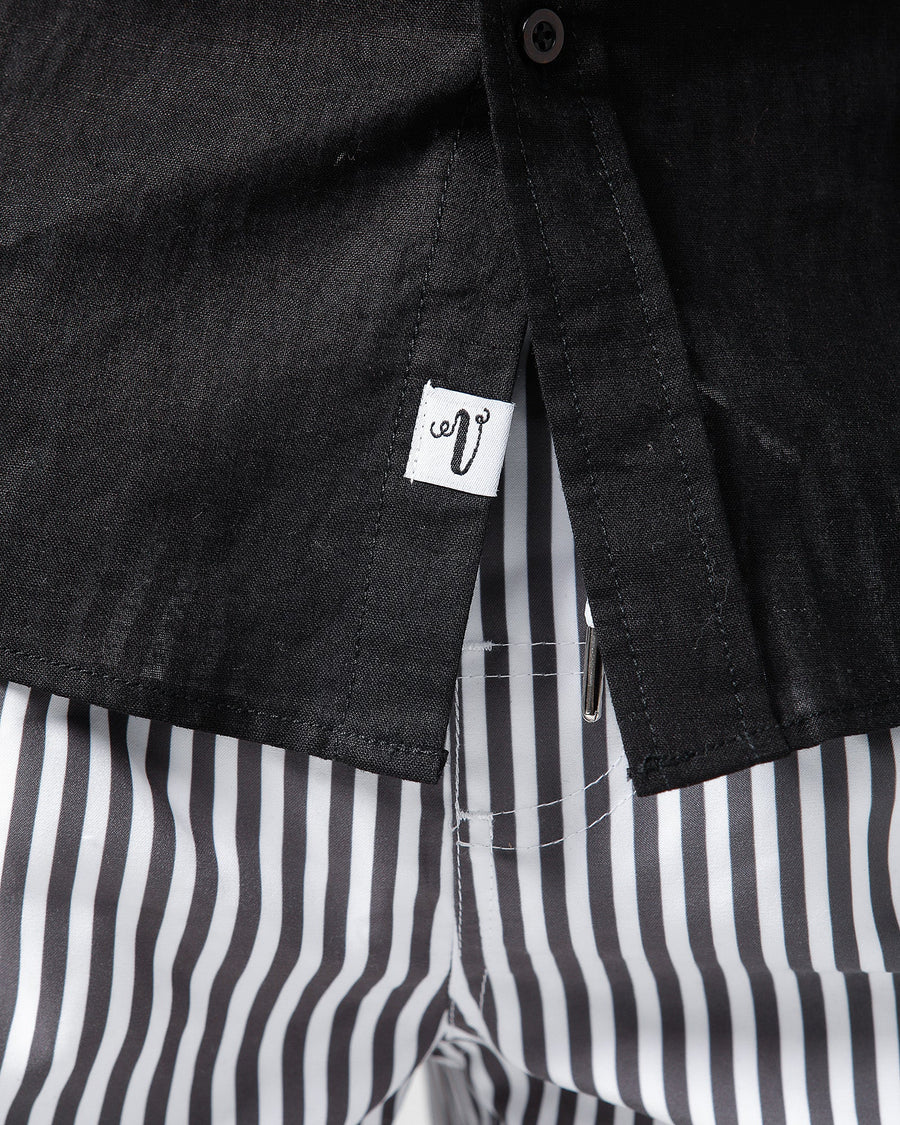 Chemise en lin noire