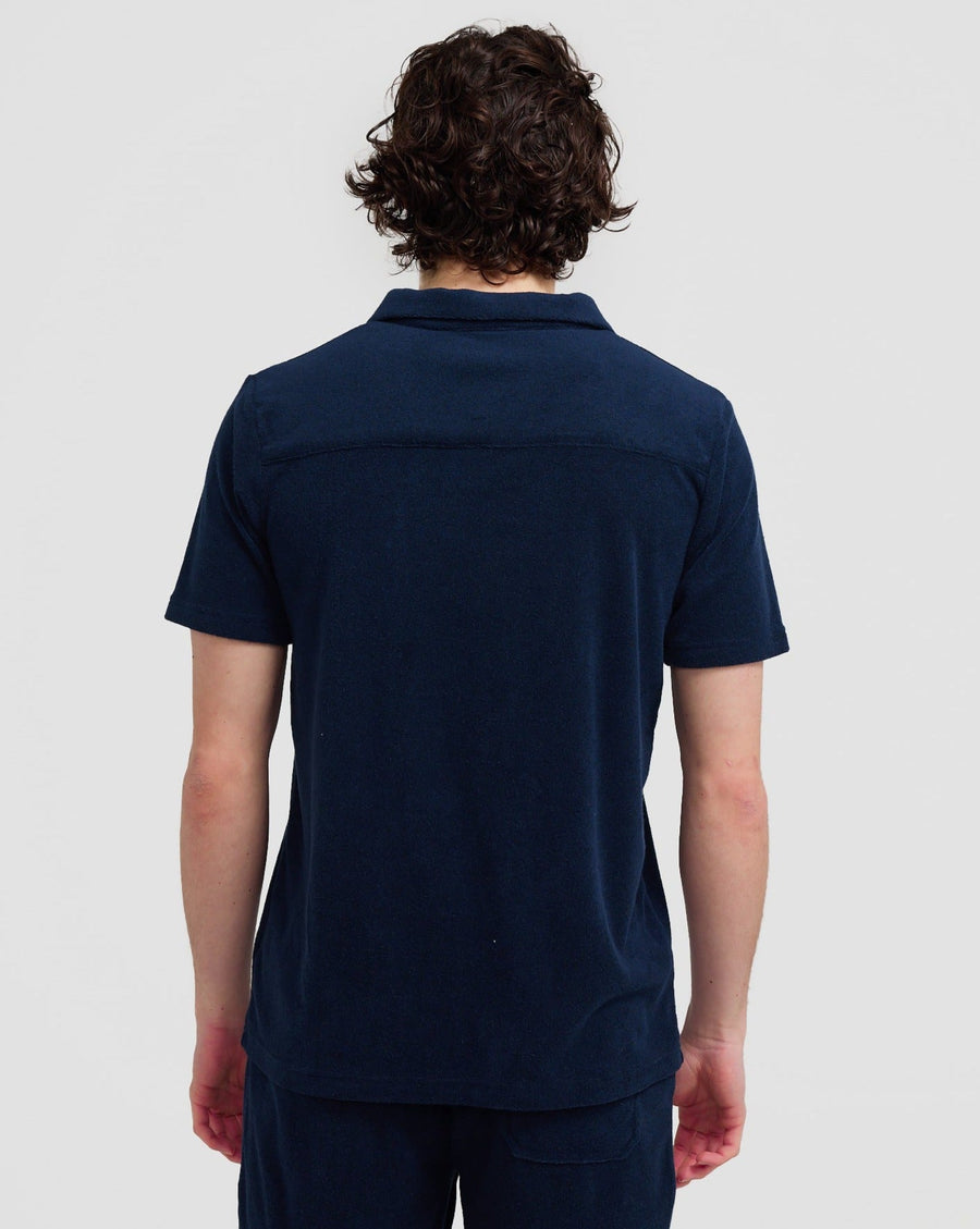 Polo en éponge bleu marine 