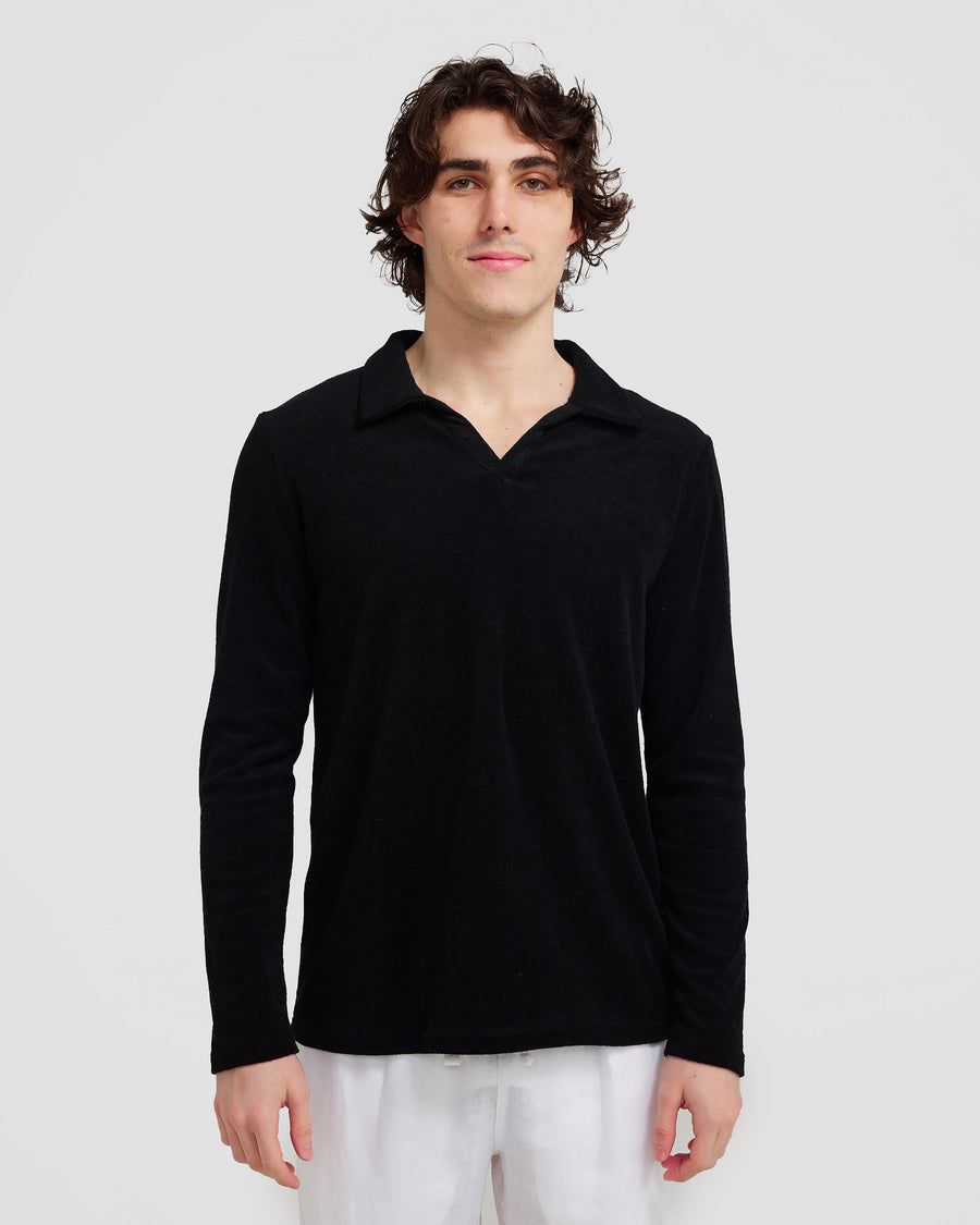 L/S Terry Polo Black