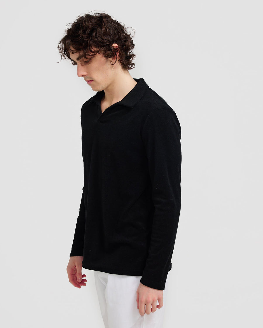 L/S Terry Polo Black