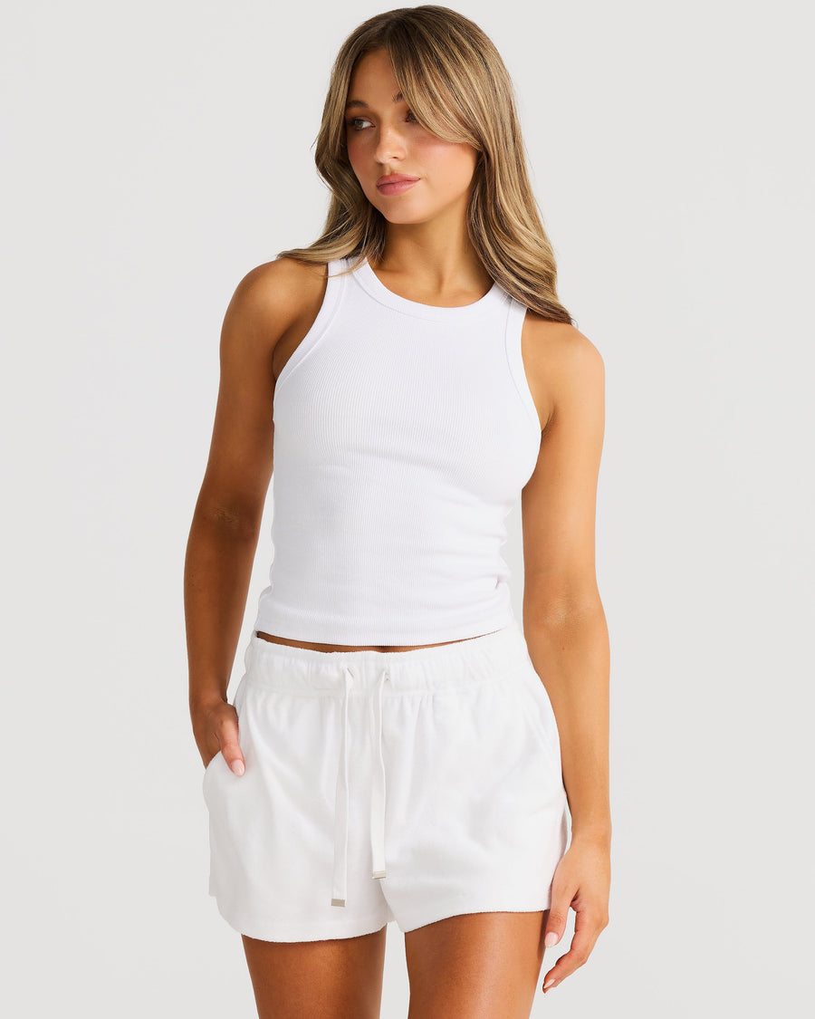 Terry Lounge Short White