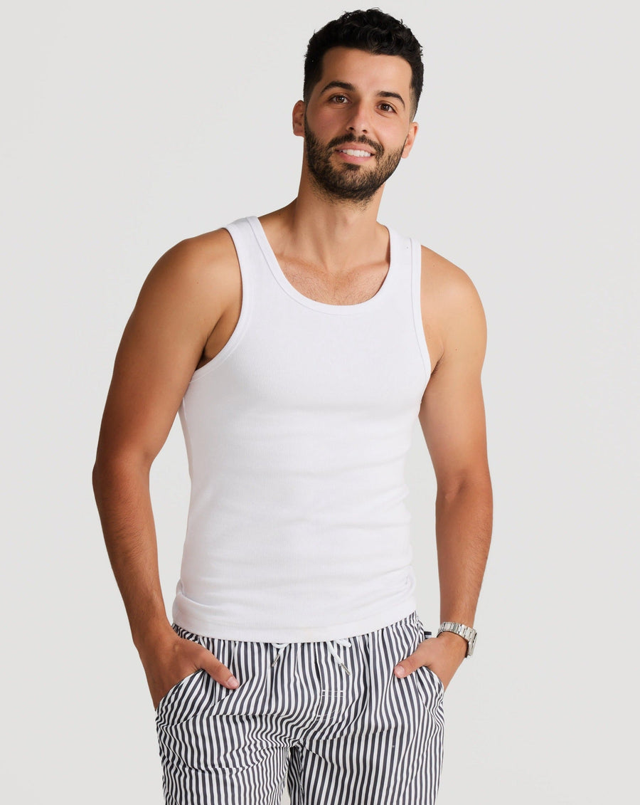 Rib Singlet White