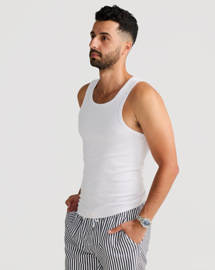 Rib Singlet White