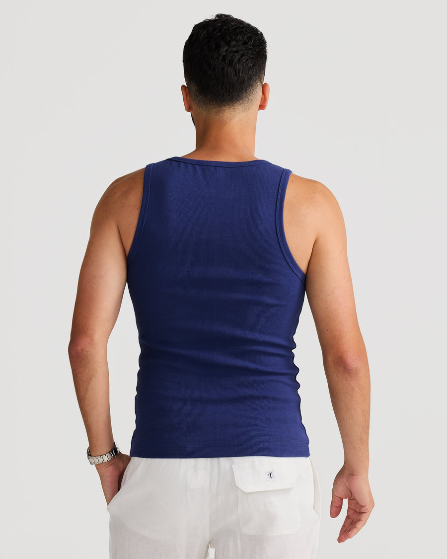 Rib Singlet Navy