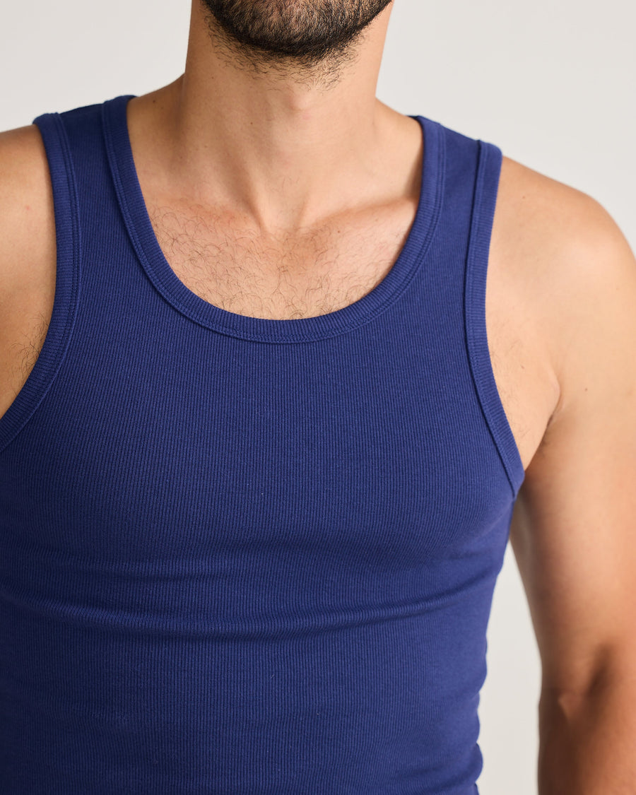 Rib Singlet Navy