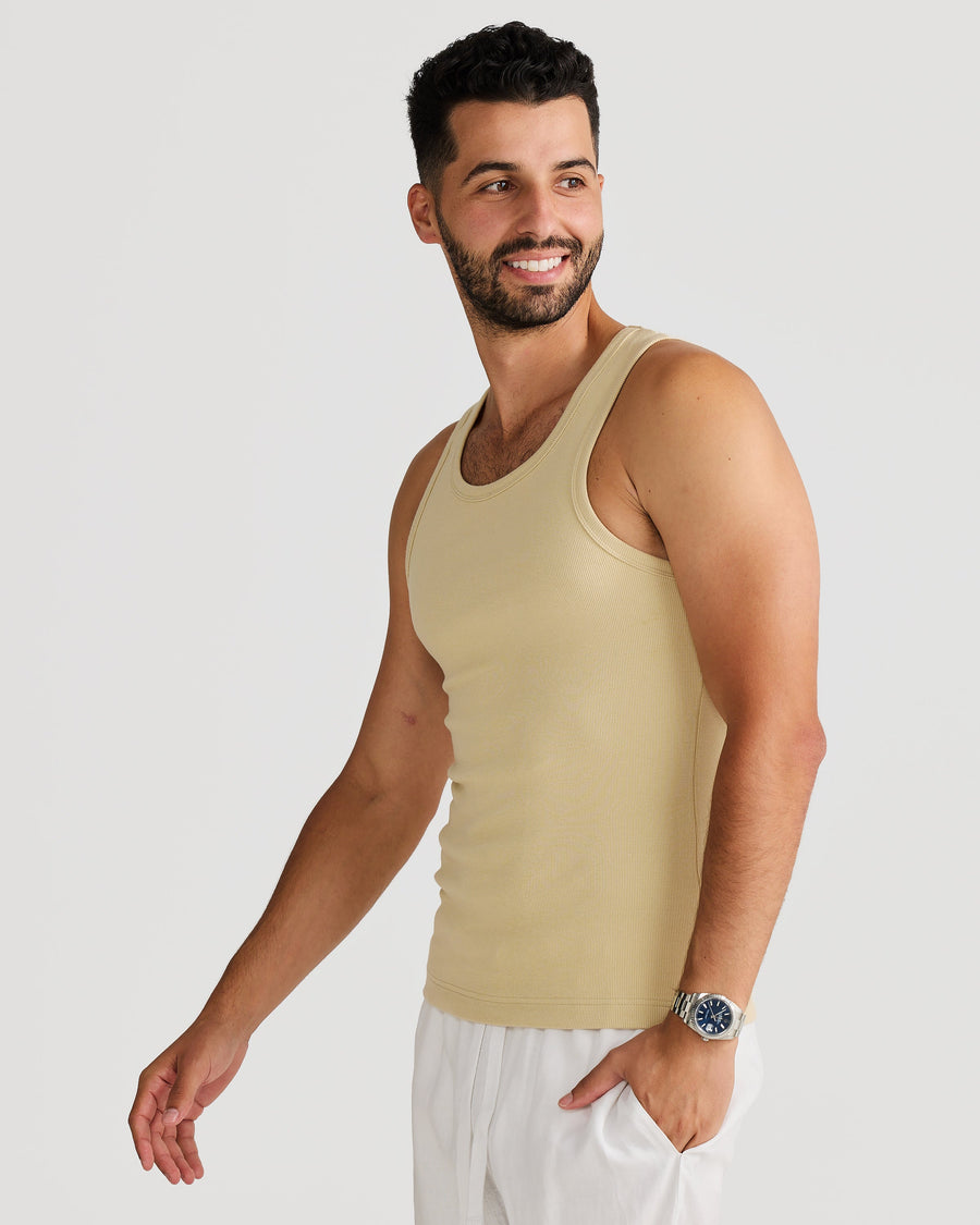 Rib Singlet Sand