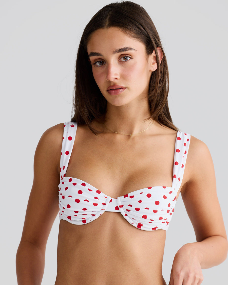 Rhodes Top Red Polka