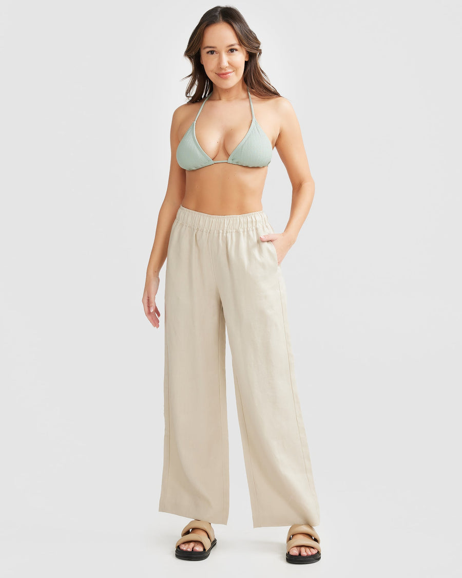 Pantalon en lin sable 