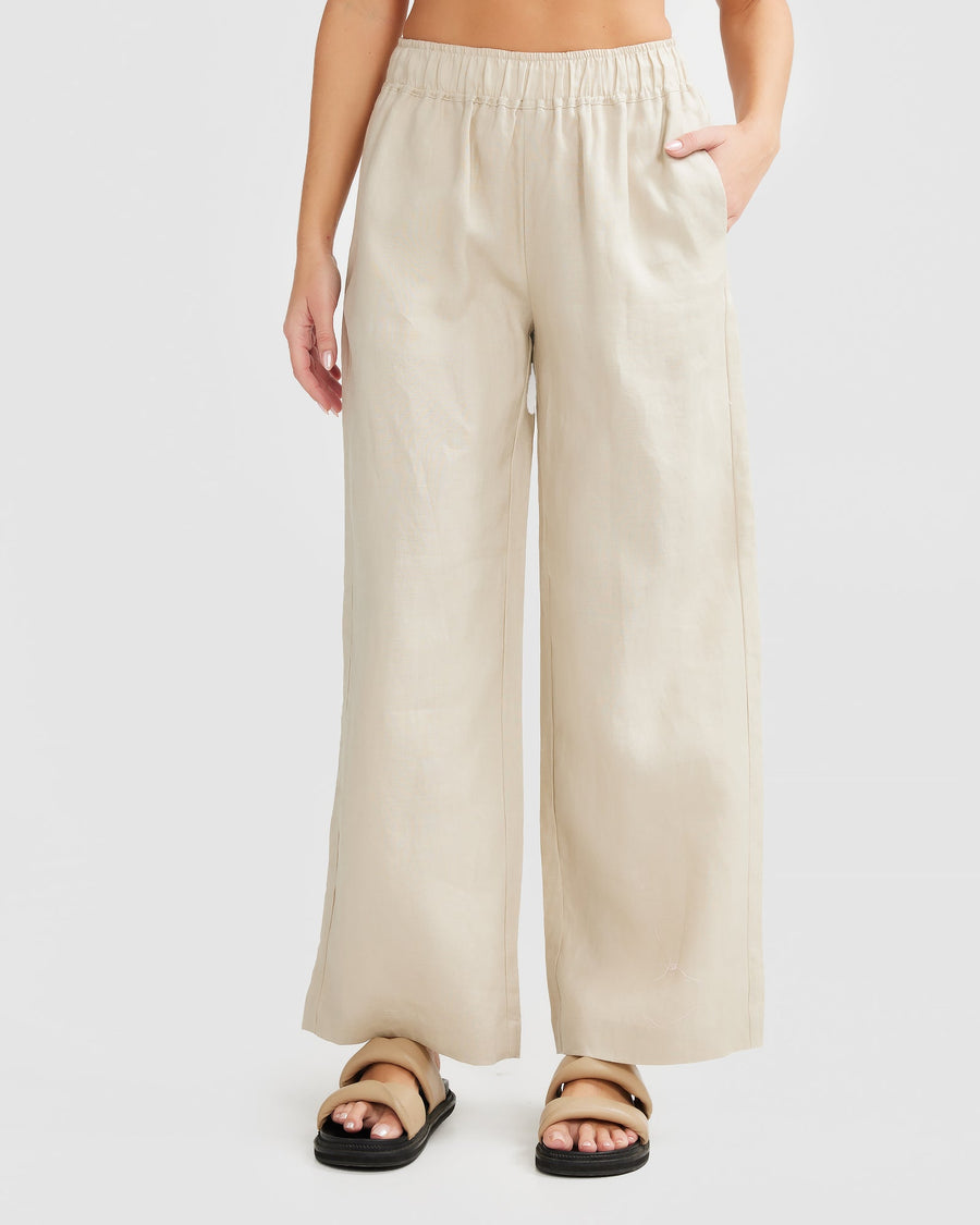 Pantalon en lin sable 