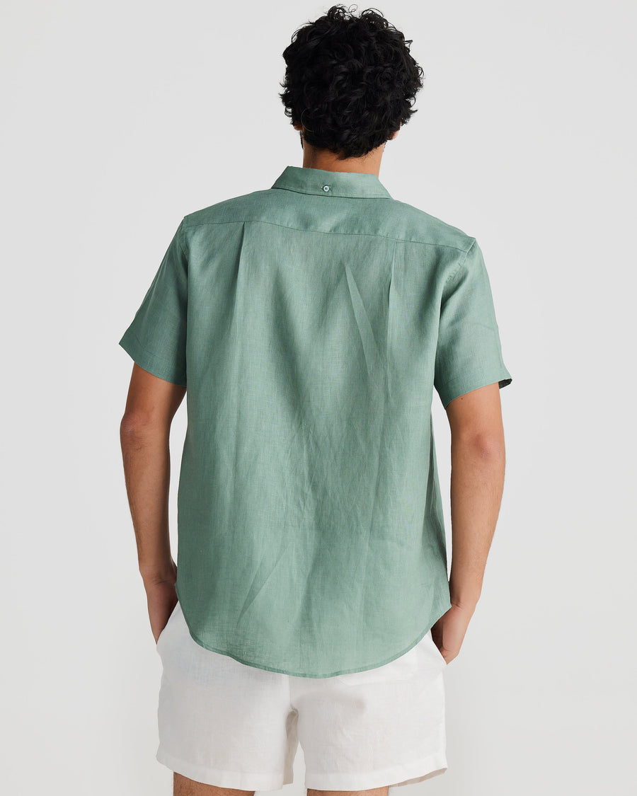 Chemise en lin S/S Kaki 