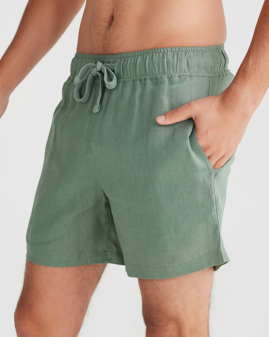 Linen Shorts Khaki